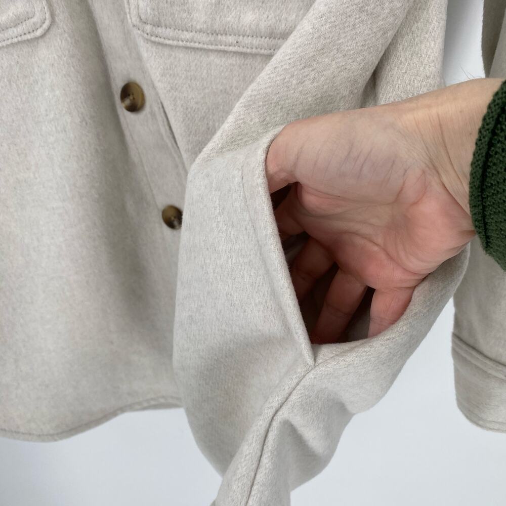 Off White Soft Brushed Shacket With Pockets Old N… - image 5